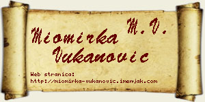 Miomirka Vukanović vizit kartica